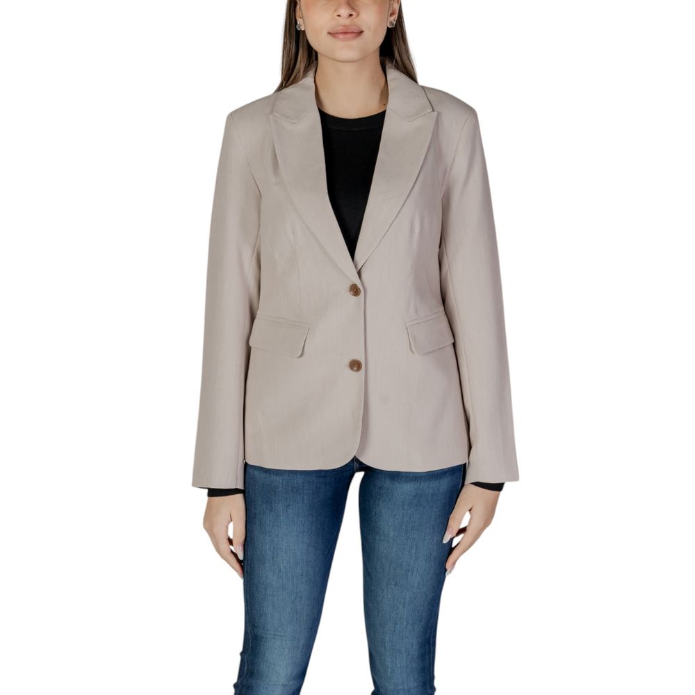 Blazer beige en polyester recyclé