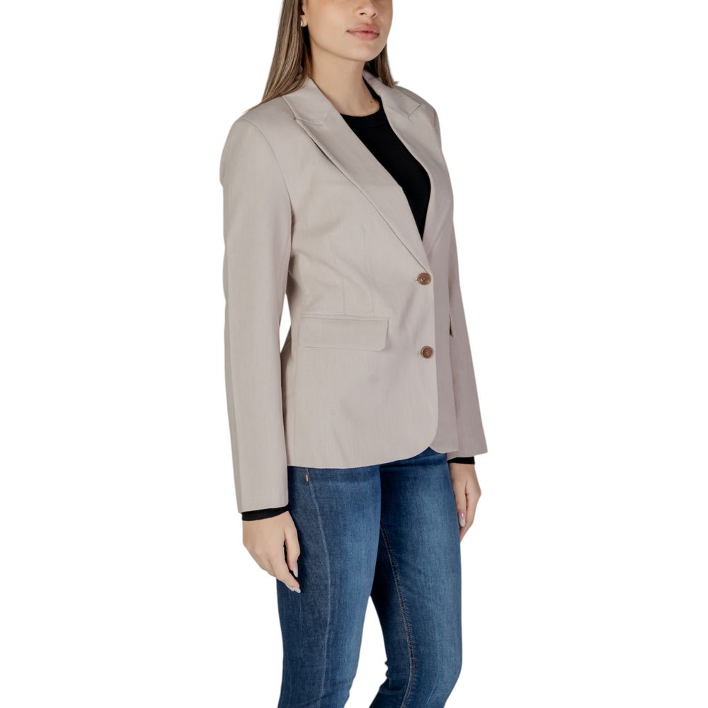 Blazer beige en polyester recyclé