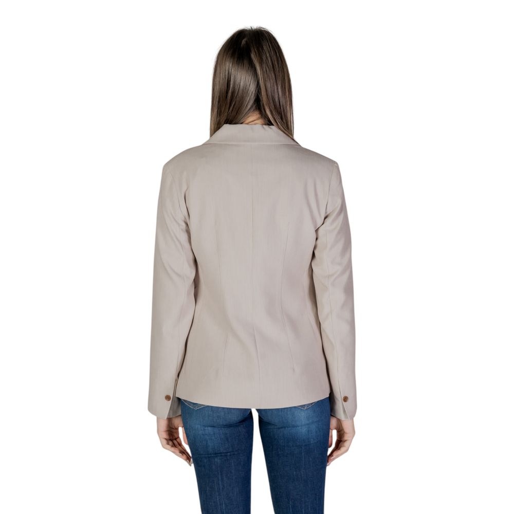 Blazer beige en polyester recyclé