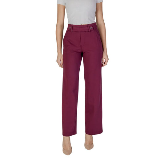 Pantaloni casual in viscosa viola Street One