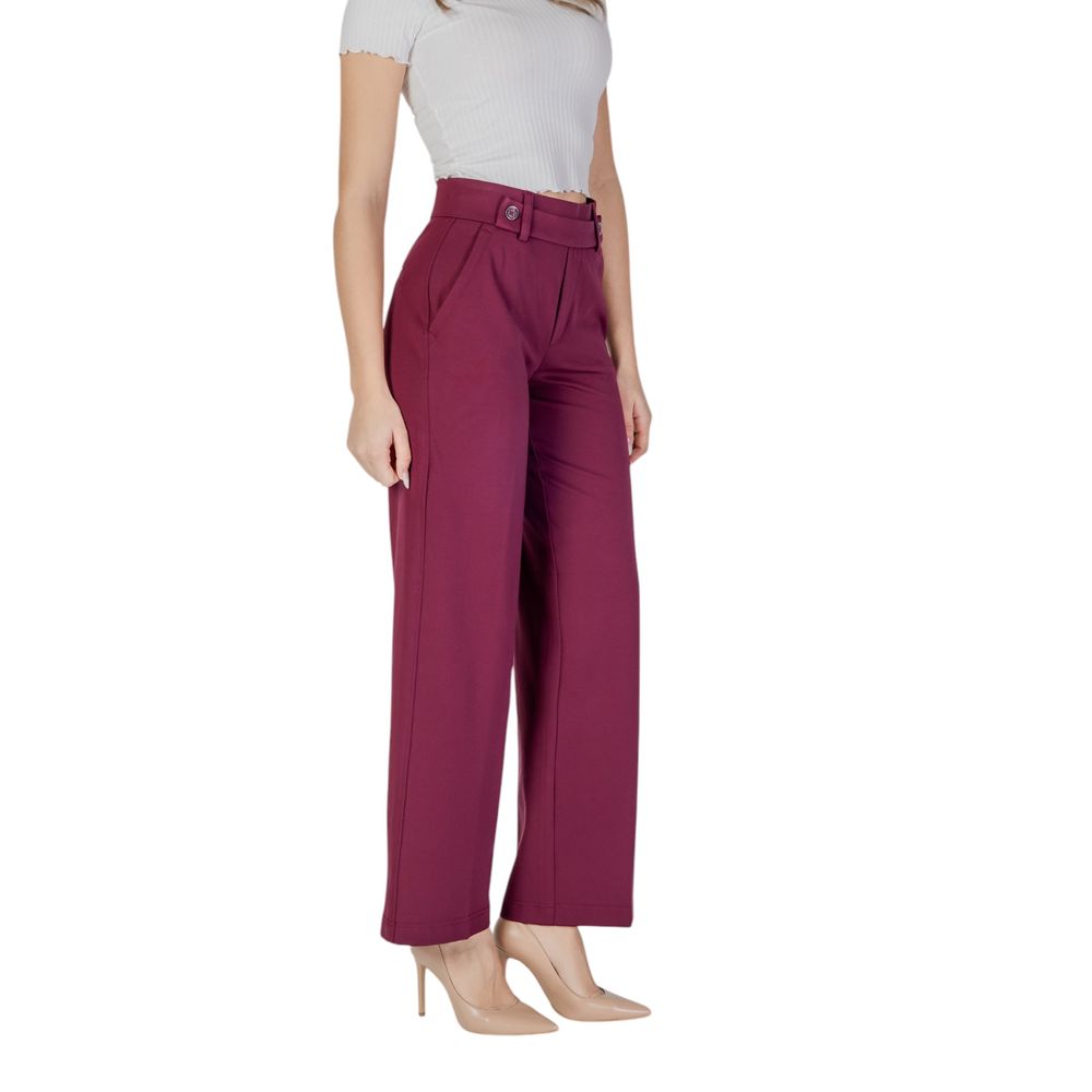 Pantalon décontracté en viscose violette Street One