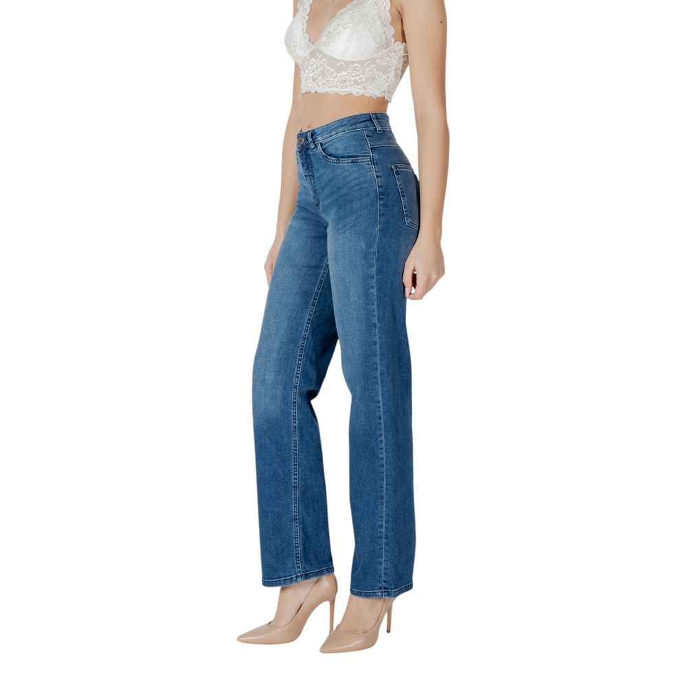 Jeans ICHI in cotone blu vestibilità rilassata