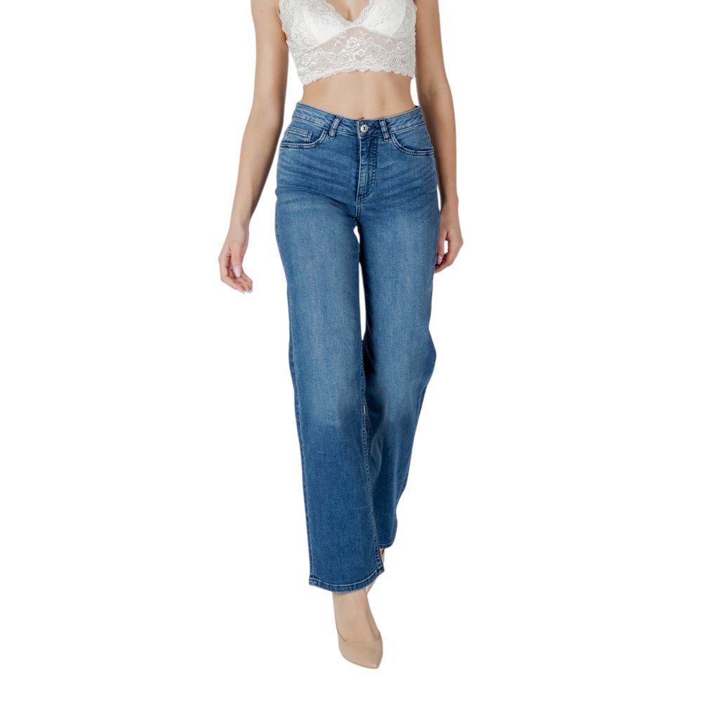 Jeans ICHI in cotone blu vestibilità rilassata