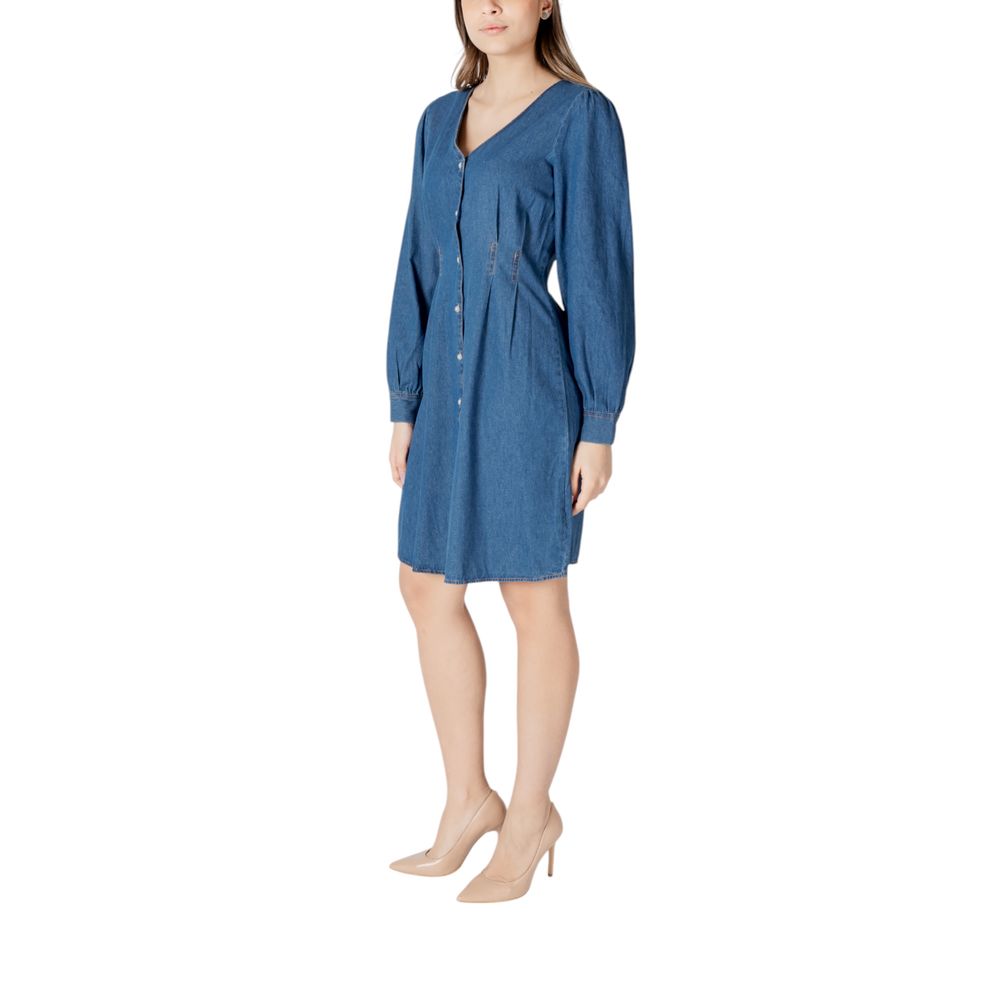 Robe courte en coton bleu ICHI