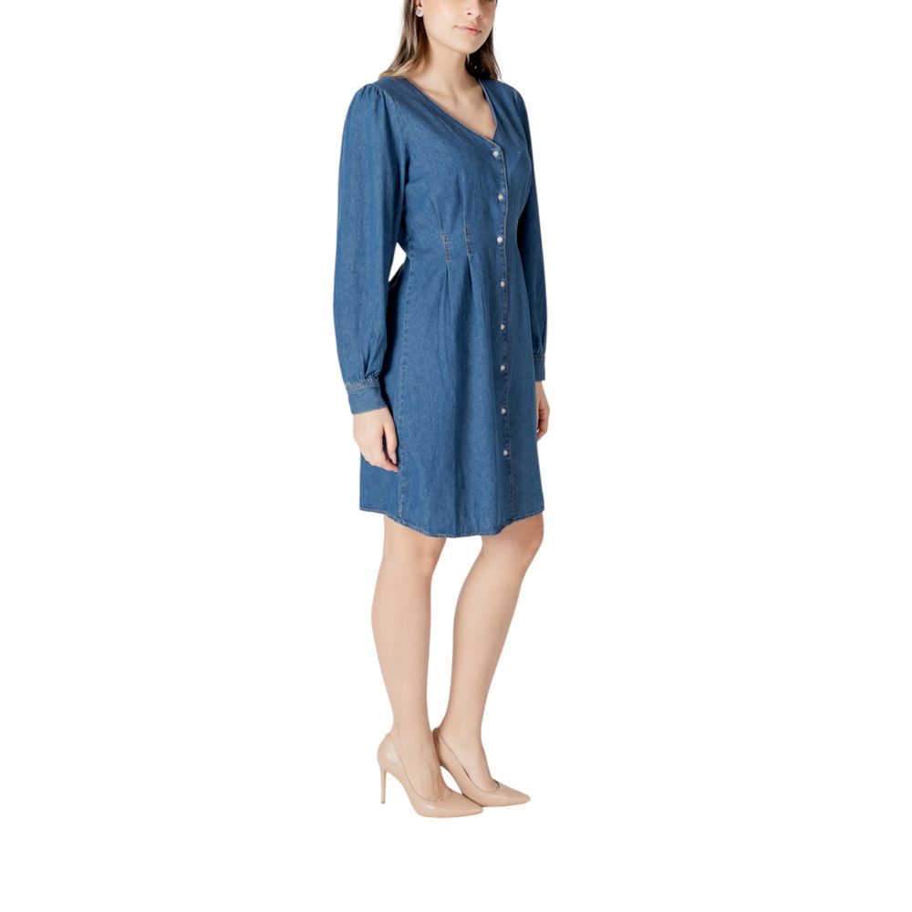 Robe courte en coton bleu ICHI