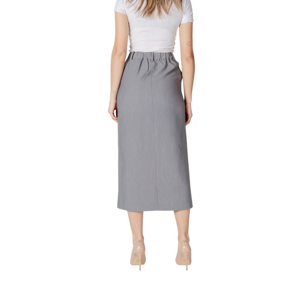 Jupe longue grise en polyester ICHI