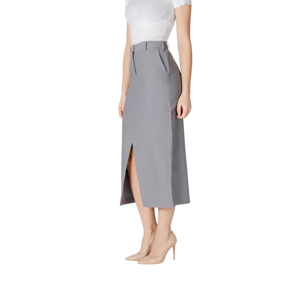 Jupe longue grise en polyester ICHI
