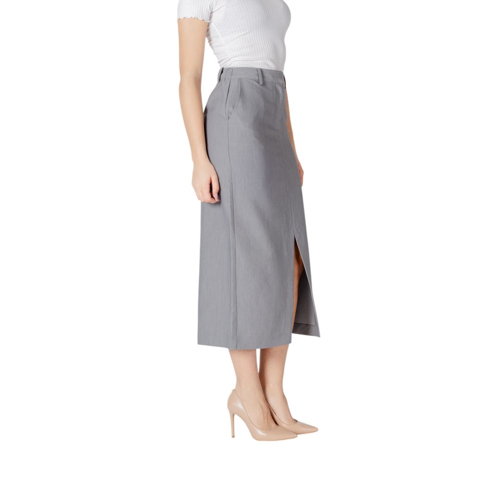 Jupe longue grise en polyester ICHI