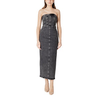 Abito midi in cotone nero ICHI