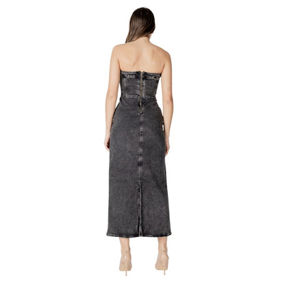 Abito midi in cotone nero ICHI