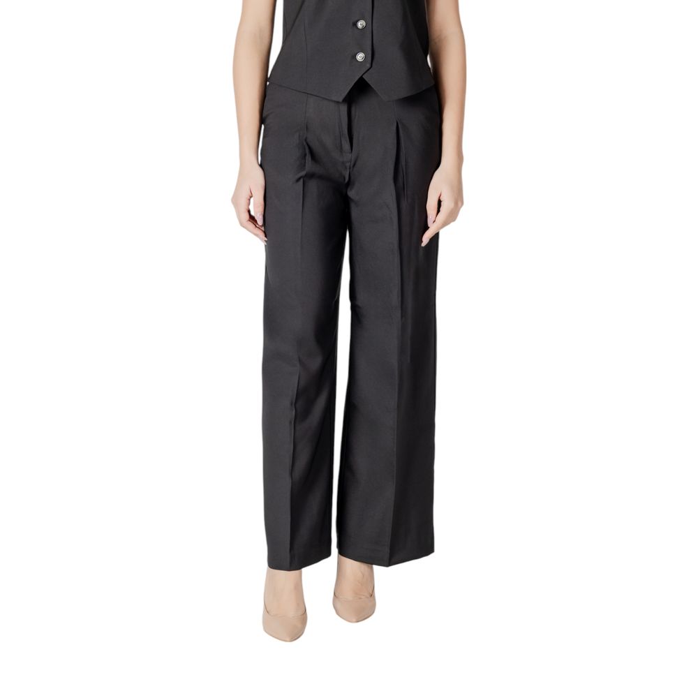 Pantalon décontracté ICHI en polyester noir