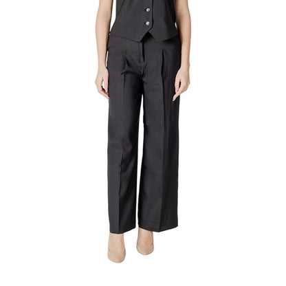 Pantalon décontracté ICHI en polyester noir
