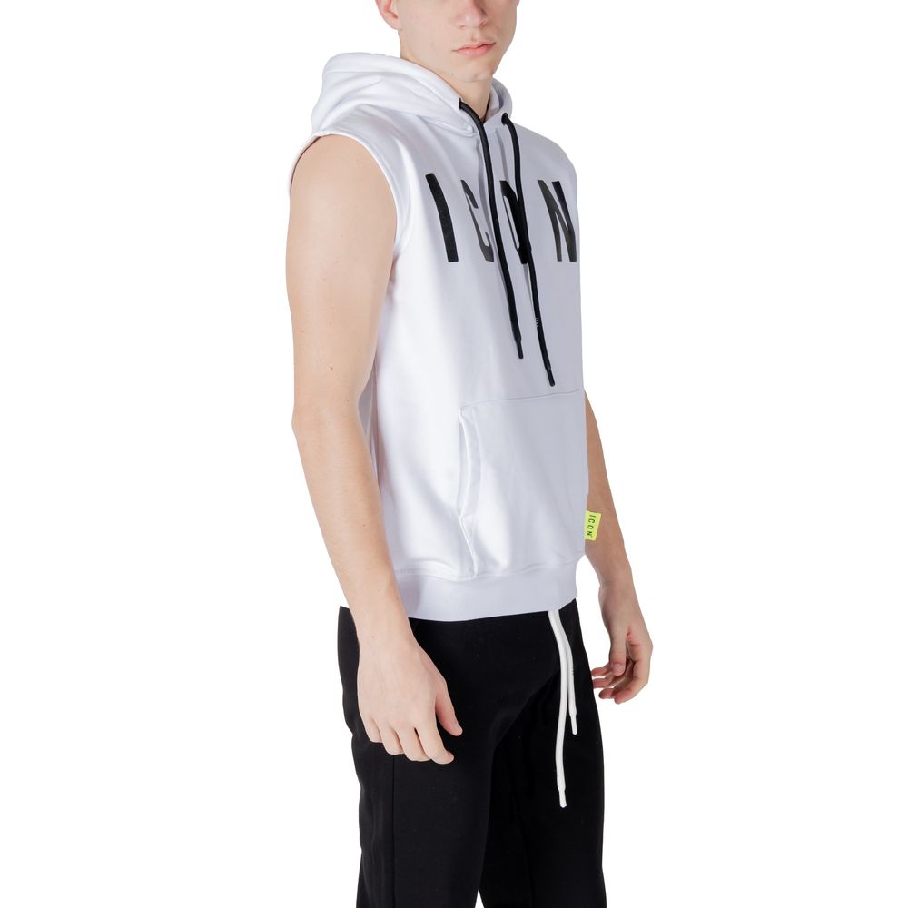 Felpa con cappuccio in cotone bianco Icon