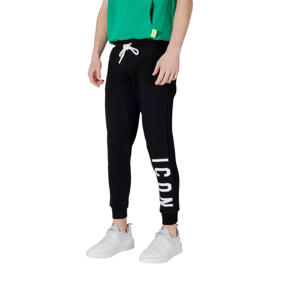 Pantaloni da jogging Icon in cotone nero (pantaloni da allenamento)