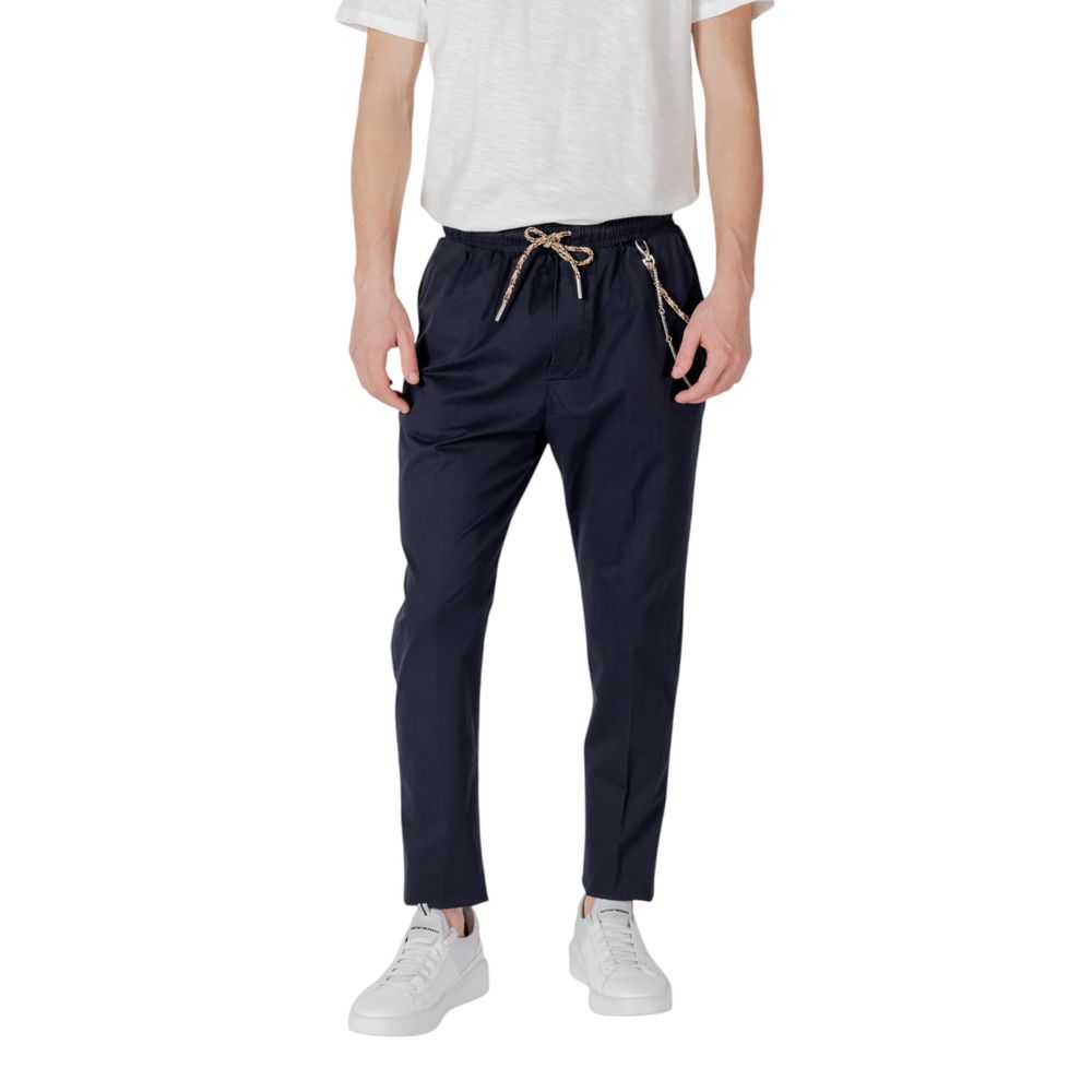 Pantaloni casual in cotone blu Gianni Lupo