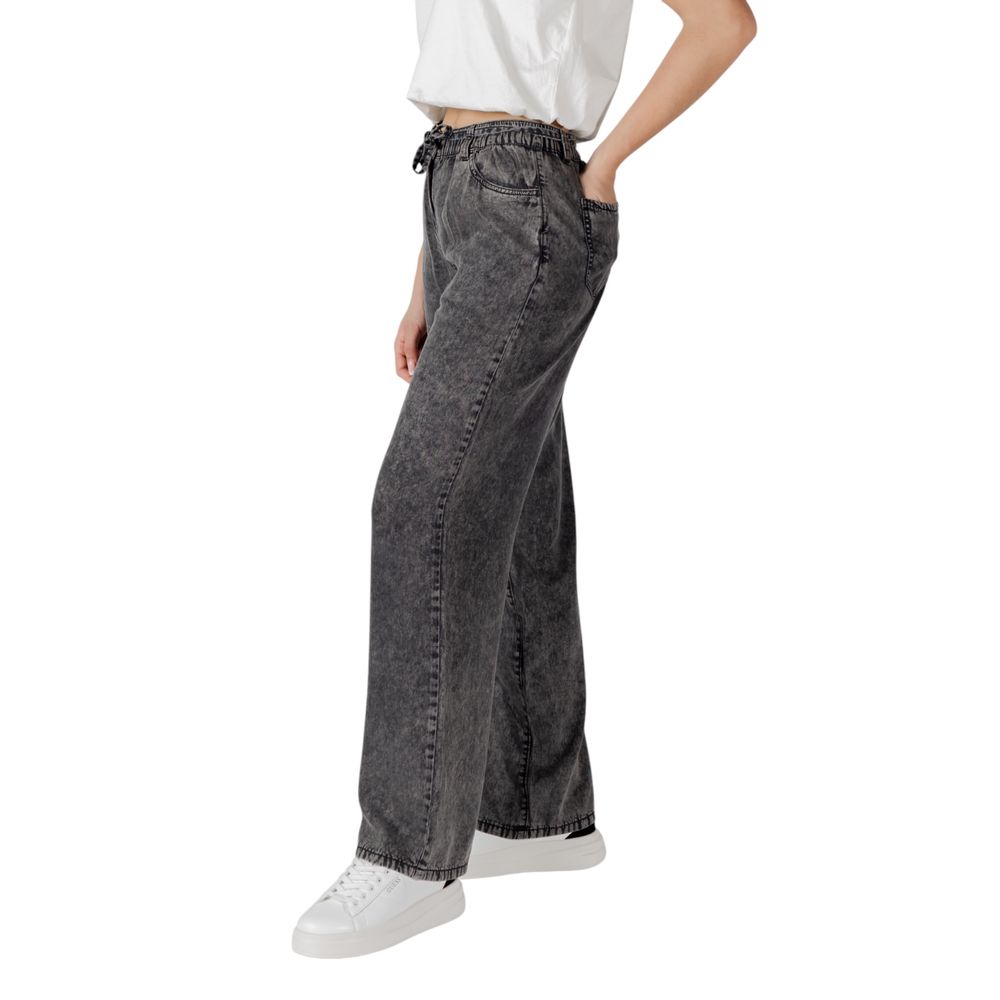 Solo pantaloni casual in lyocell nero