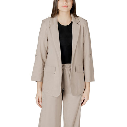 Solo blazer in viscosa beige