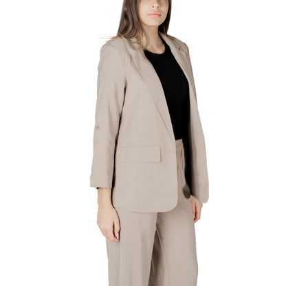 Solo blazer in viscosa beige