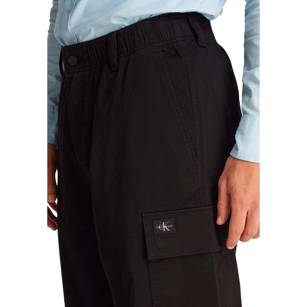 Pantalon cargo en coton noir Calvin Klein Jeans