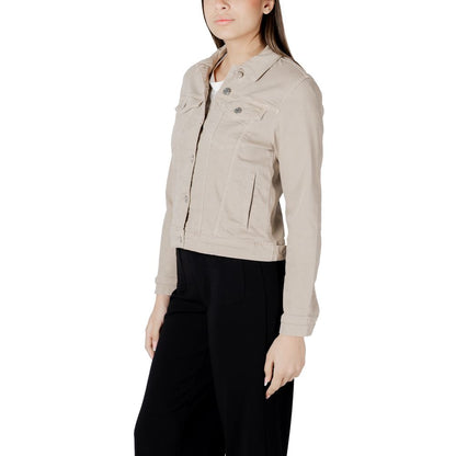 Giacca in denim di cotone beige Street One