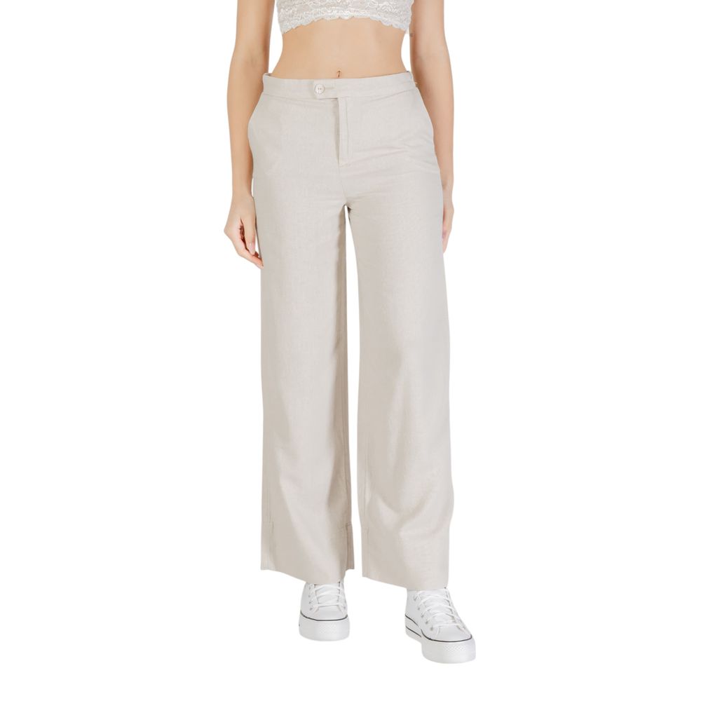 Solo pantaloni casual in viscosa beige