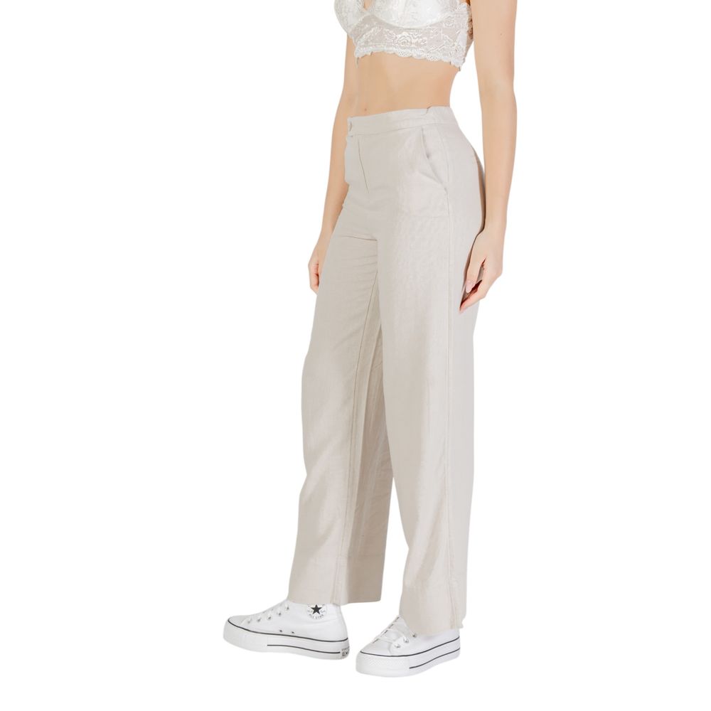Solo pantaloni casual in viscosa beige