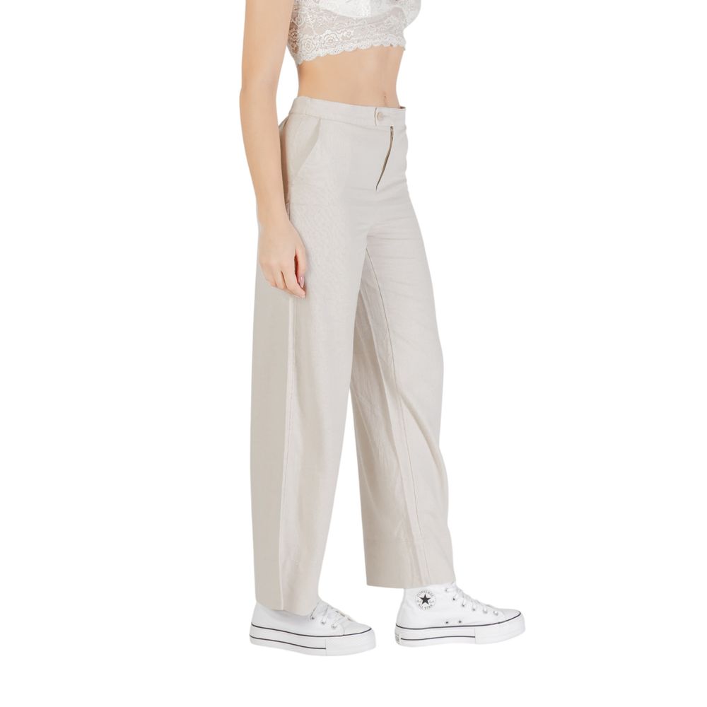 Solo pantaloni casual in viscosa beige