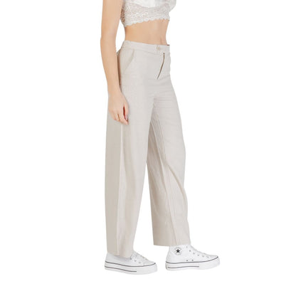 Solo pantaloni casual in viscosa beige