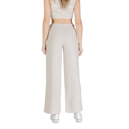 Solo pantaloni casual in viscosa beige