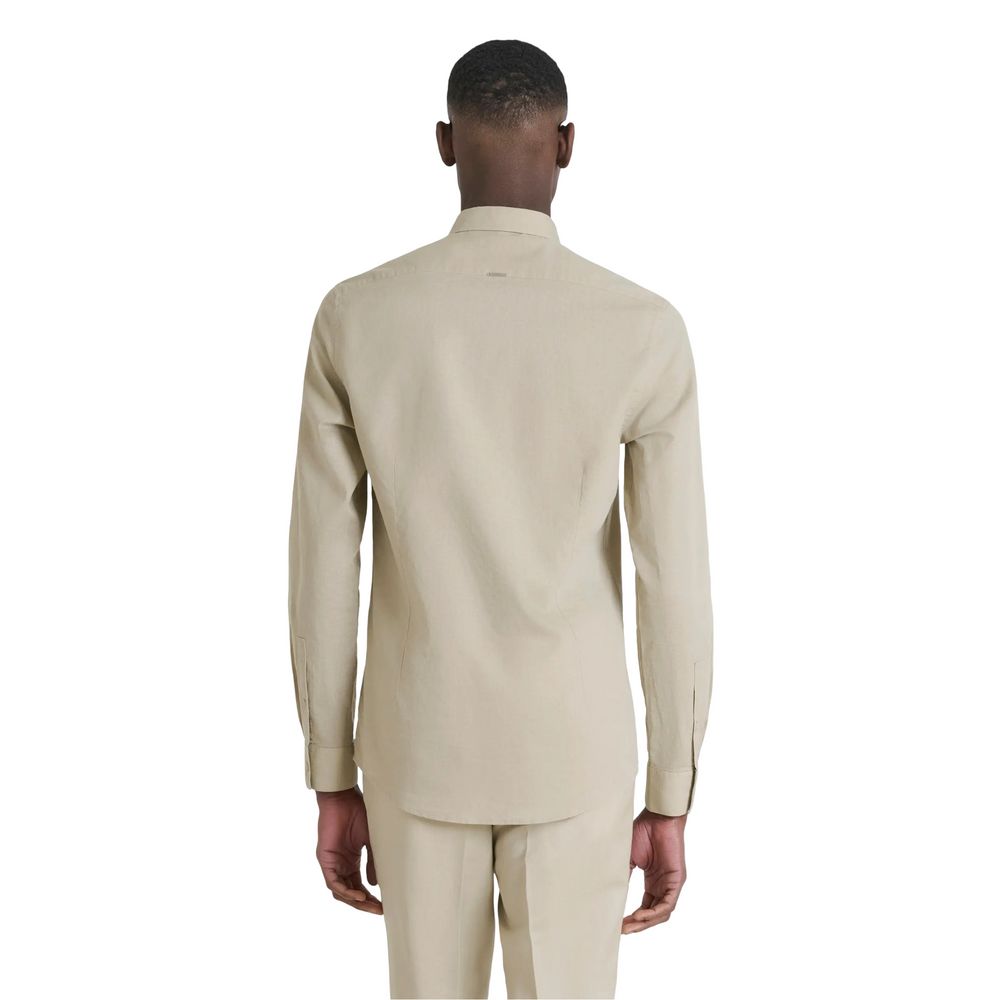 Camicia in cotone beige Antony Morato