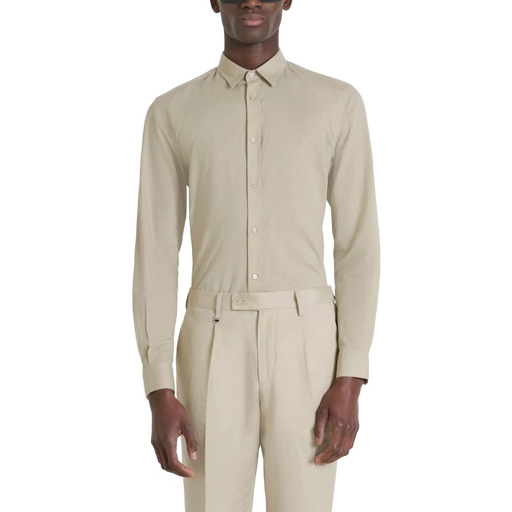 Camicia in cotone beige Antony Morato