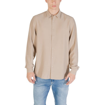 Chemise habillée en viscose beige Antony Morato