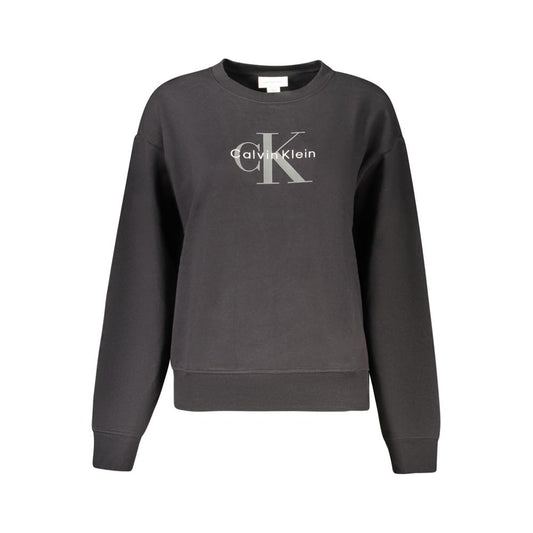 Felpa da donna in cotone nero Calvin Klein