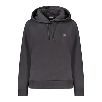 Felpa con cappuccio da donna in cotone nero Napapijri