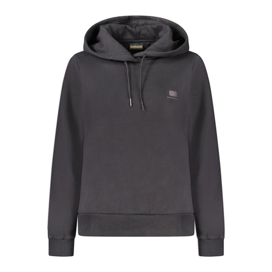 Felpa con cappuccio da donna in cotone nero Napapijri