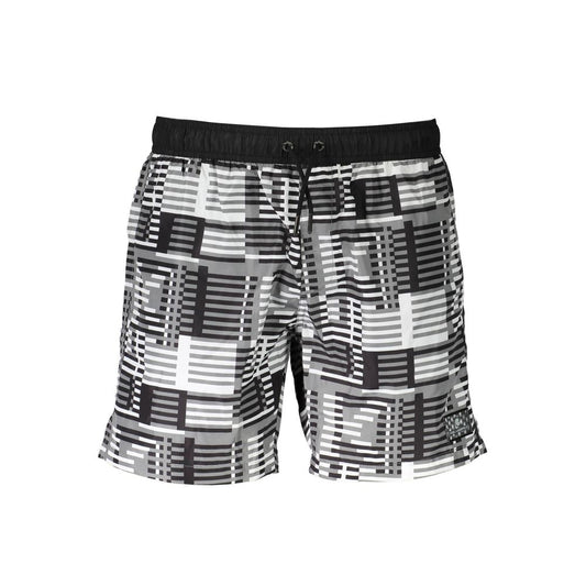 Boxer da bagno da uomo in poliestere nero Karl Lagerfeld