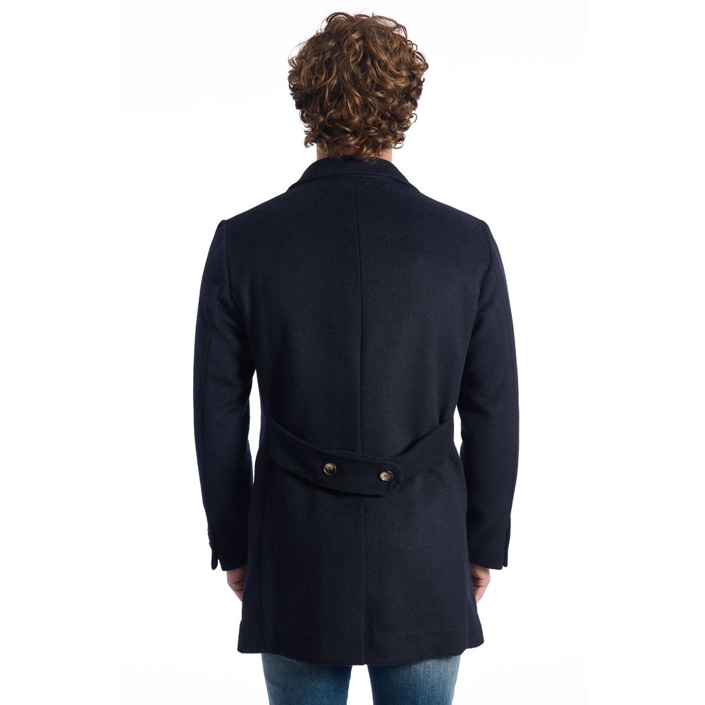 Giacca da uomo in lana blu di lusso Roberto Pepe