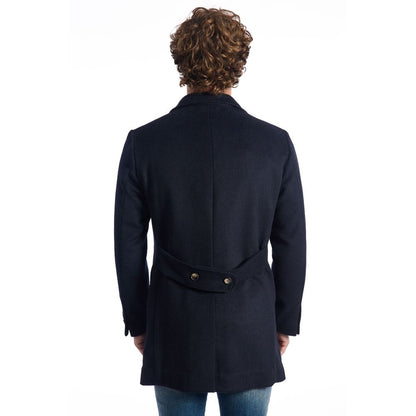 Giacca da uomo in lana blu di lusso Roberto Pepe
