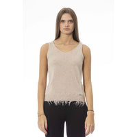 Baldinini Trend Top Donna Beige in Lana