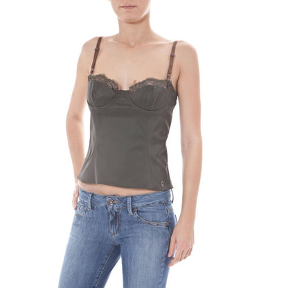 Canotta da donna John Galliano Verde Elastan
