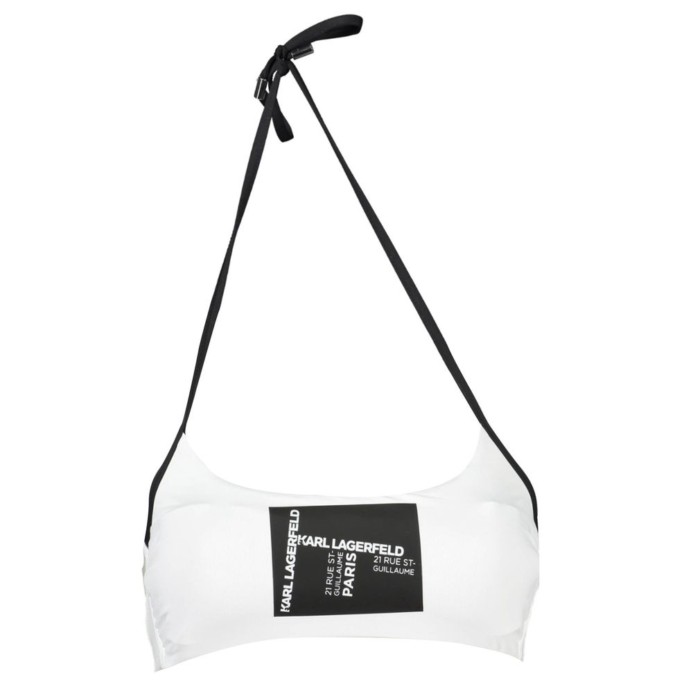 Costume da bagno da donna in poliammide bianco Karl Lagerfeld