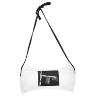 Costume da bagno da donna in poliammide bianco Karl Lagerfeld