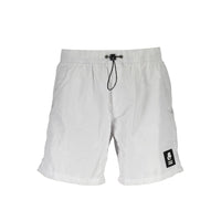 Boxer da bagno da uomo in poliestere bianco Karl Lagerfeld