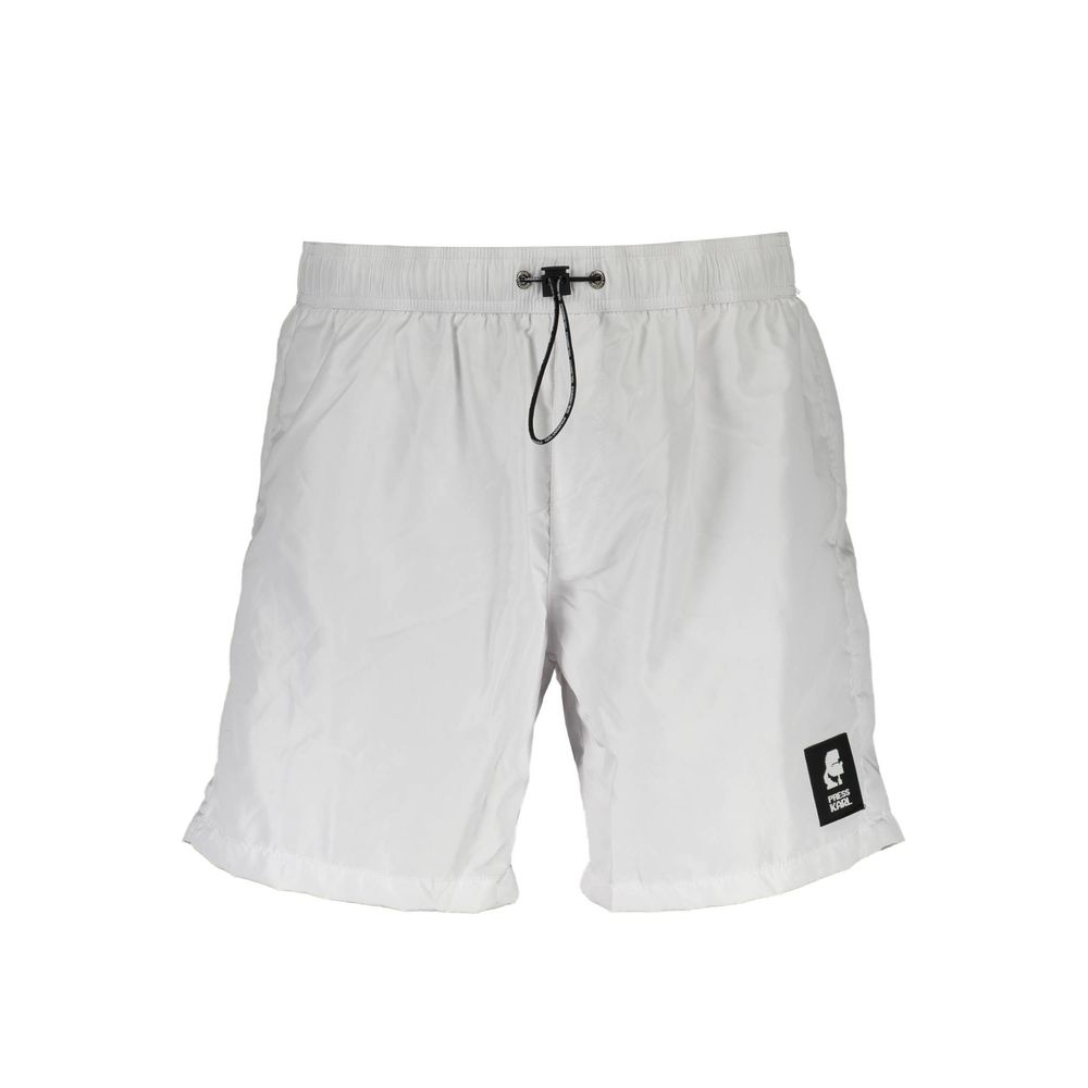 Boxer de bain homme blanc en polyester Karl Lagerfeld