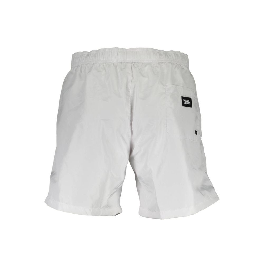 Boxer de bain homme blanc en polyester Karl Lagerfeld