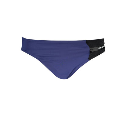 Slip da bagno da donna in poliammide blu Karl Lagerfeld