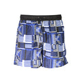 Boxer da bagno da uomo in poliestere blu Karl Lagerfeld