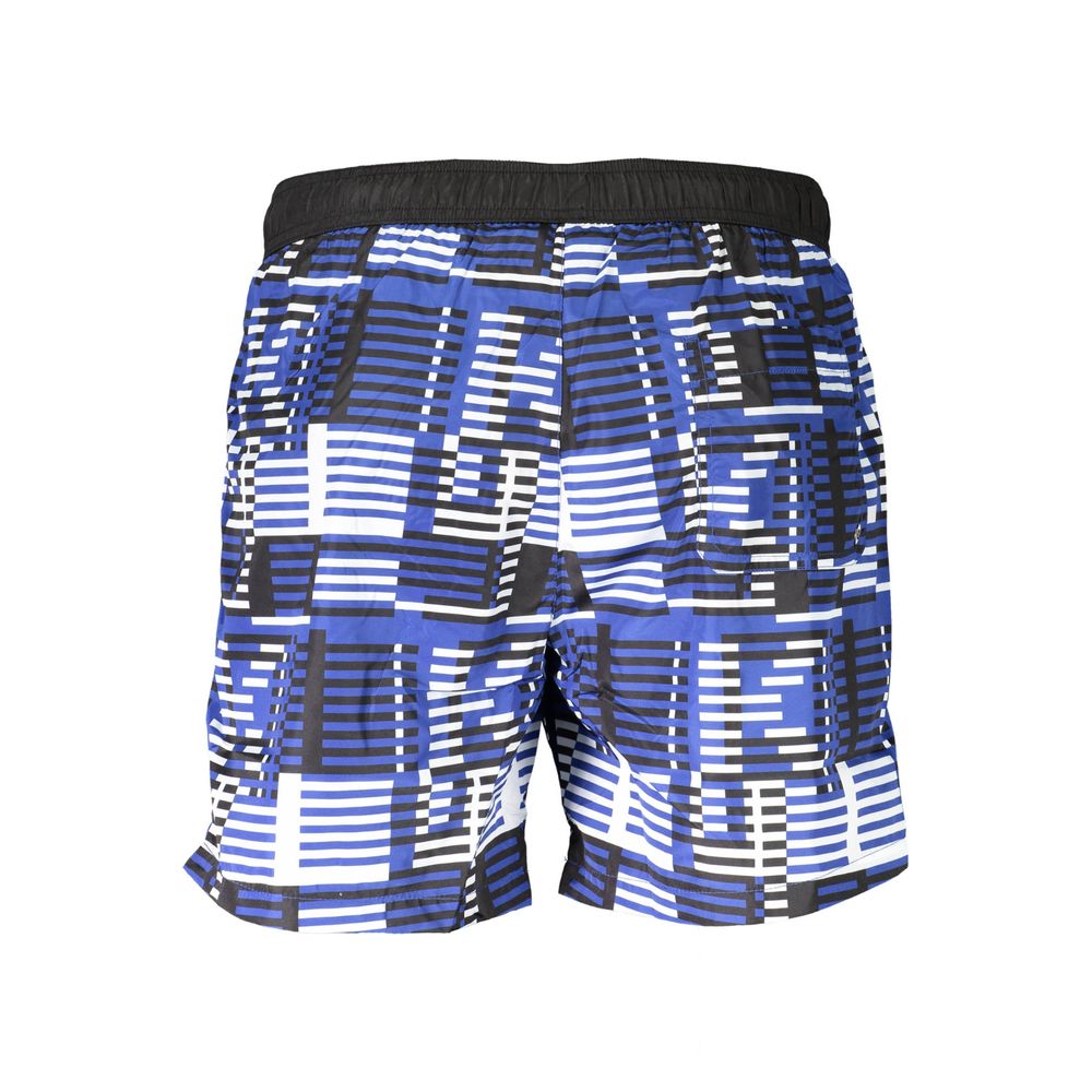 Boxer da bagno da uomo in poliestere blu Karl Lagerfeld