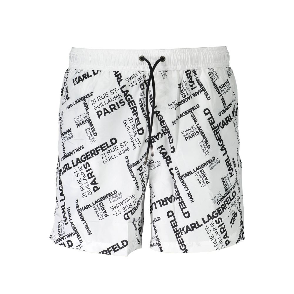 Boxer de bain homme Karl Lagerfeld en polyester blanc