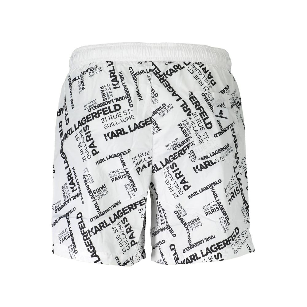 Boxer de bain homme Karl Lagerfeld en polyester blanc